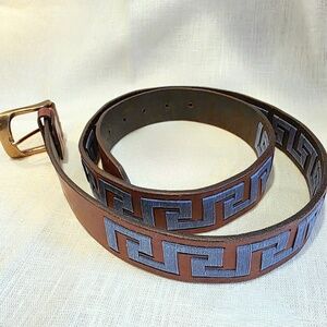 J McLaughlin embroidered leather belt